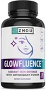Zhou Glowfluence - Hyaluronic Acid Supplement with Vitamin C and Antioxidants, Glowing Skin and Hydration Support, Hyaluronic Acid Pills for Women and Men, Pure Formula - 30 Vegetarian Capsules