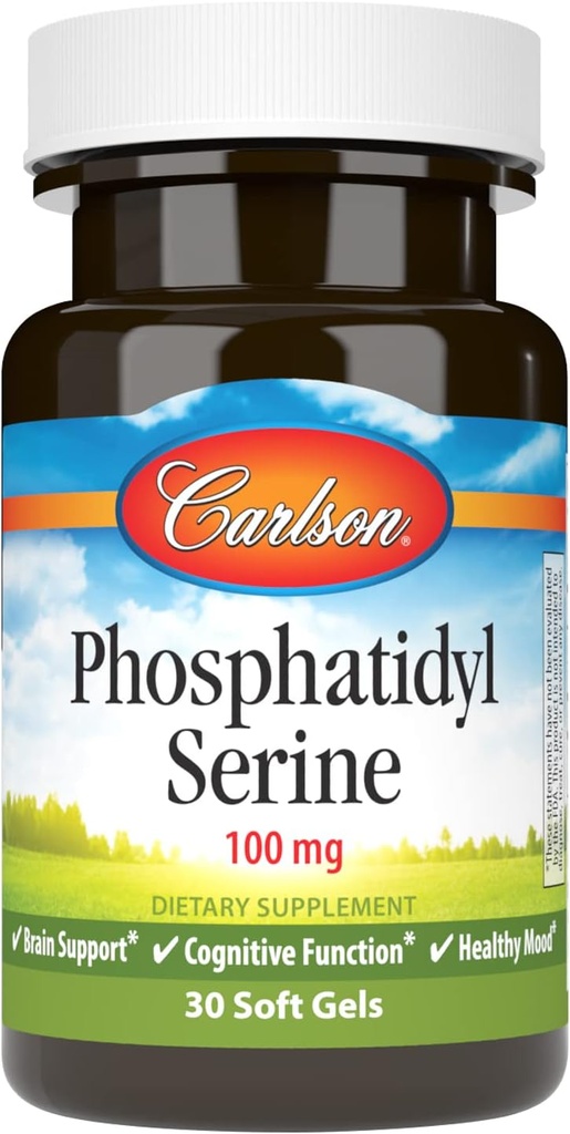 Carlson - Phosphatidyl Serine, 100 mg, Non-GMO, Brain Function, 30 Softgels