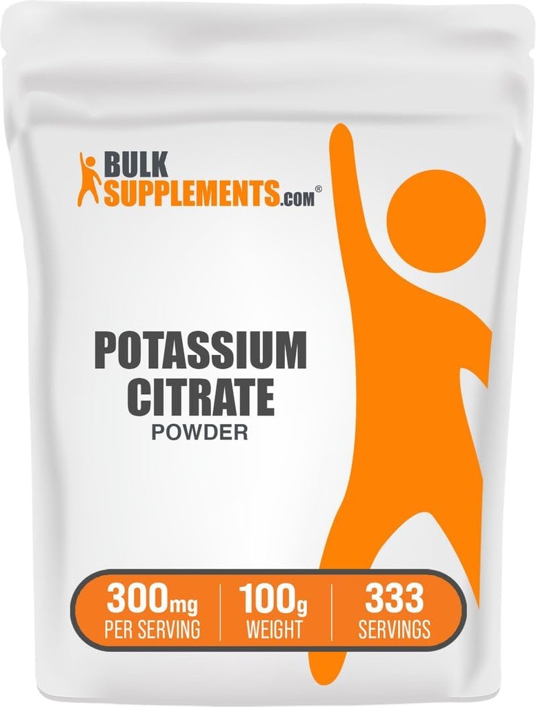 BulkSupplements.com Potassium Citrate Powder - Potassium Supplement, Electrolytes Supplement - Pure, Gluten Free - 310mg per Serving, Multiple Servings (100 Grams - 3.5 oz)