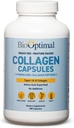 BioOptimal Collagen Peptides Capsules - Grass-Fed, Pasture-Raised Hydrolyzed Protein Supplement for Skin, Hair, & Nails - Non-GMO, Zero Sugar Daily Pills for Men & Women (180 Capsules)