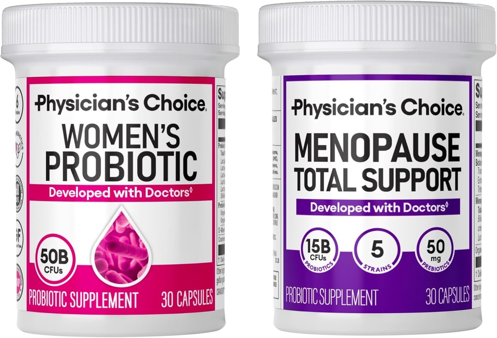 Physician's CHOICE Total Womens Menopause Support Bundle - Womens Probiotic + Menopause Probiotic 30ct