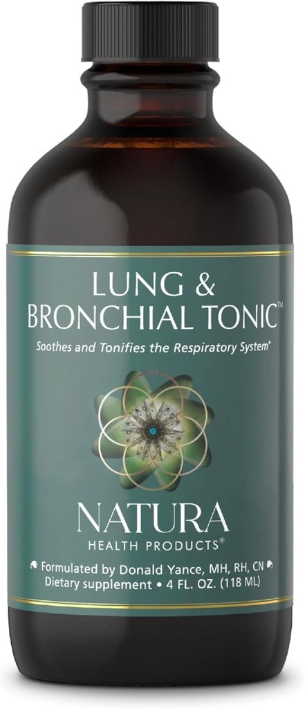 Natura Health Products Lung & Bronchial Tonic - Soothes and Tonifies The Respiratory System - Featuring Mullein Leaf Extract, Thyme, Fenugreek, Lobelia and Plantain (4 Fluid Ounces)