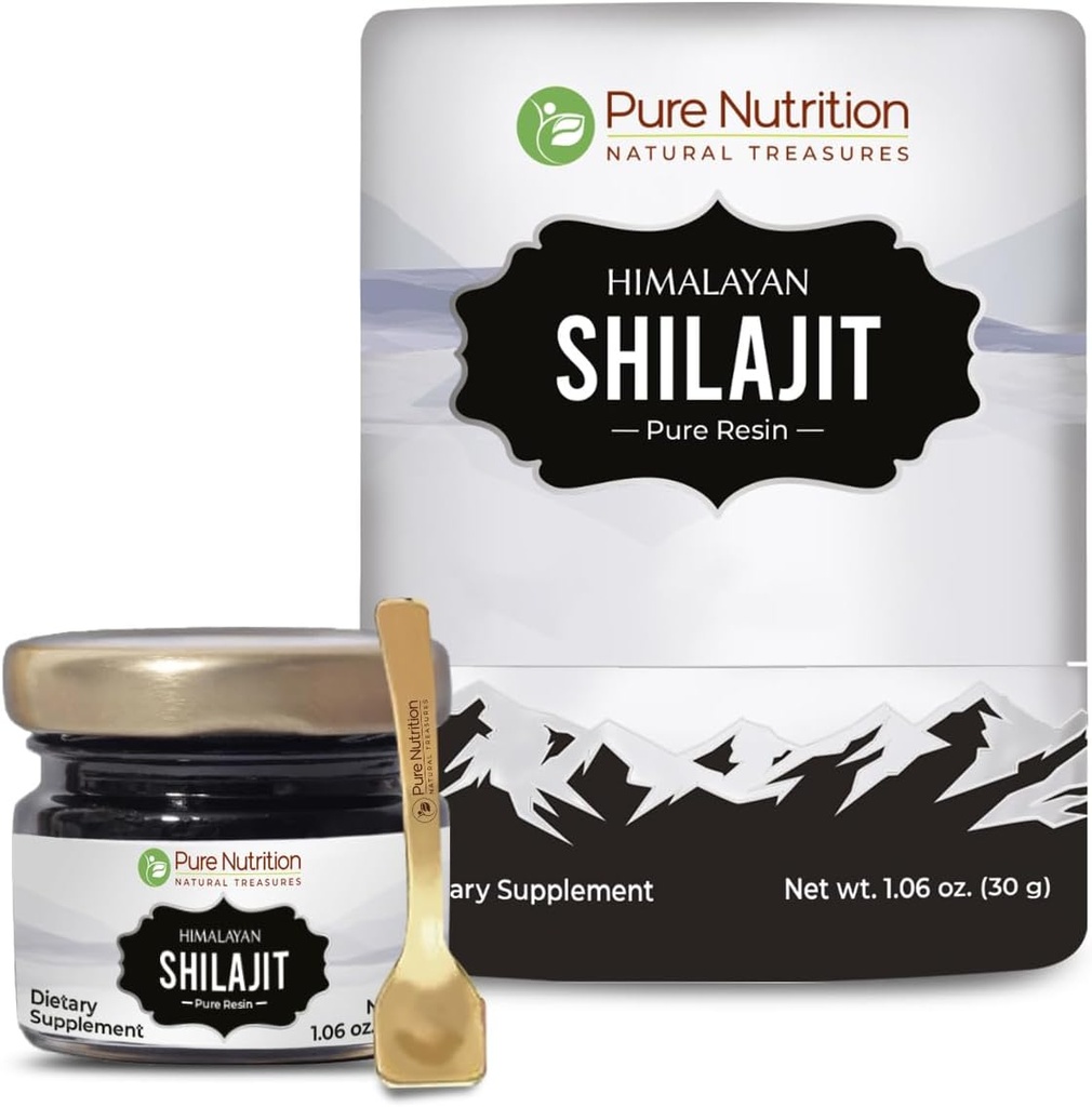 Pure Nutrition Himalayan Shilajit Resin 30gms | Grade A Shilajit Resin with 85+ Trace Minerals & 75% Fulvic Acid | 3rd Party Lab Tested for Purity and Potency | Shilajit for Men & Women