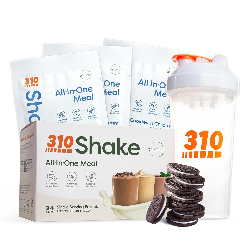 310 Nutrition – All-In-One Meal Replacement Shake - New Formula with Fiber Rich Vegan Superfood Blend - Natural Sweeteners - Low Carb Shake, Keto & Paleo Friendly - Gluten Free - 26 Essential Vitamins & Minerals - Variety Shake Box