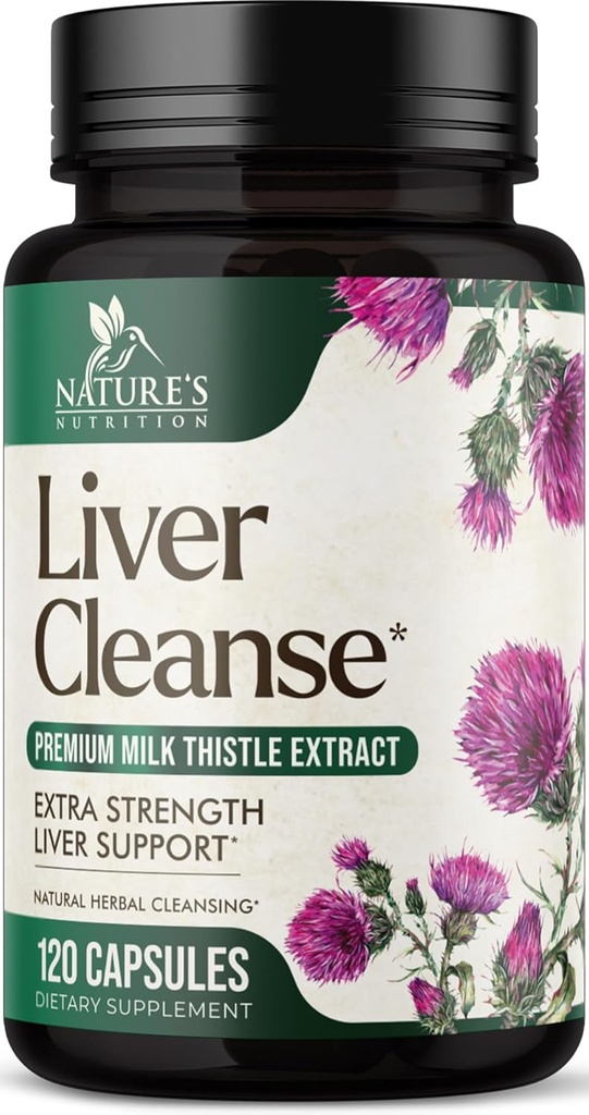 Liver Cleanse Detox & Repair Formula - 20-in-1 Advanced Liver Support Supplement with Silymarin Milk Thistle, Dandelion Root, Artichoke Extract, Turmeric, Choline, & Beetroot - 120 Veggie Capsules