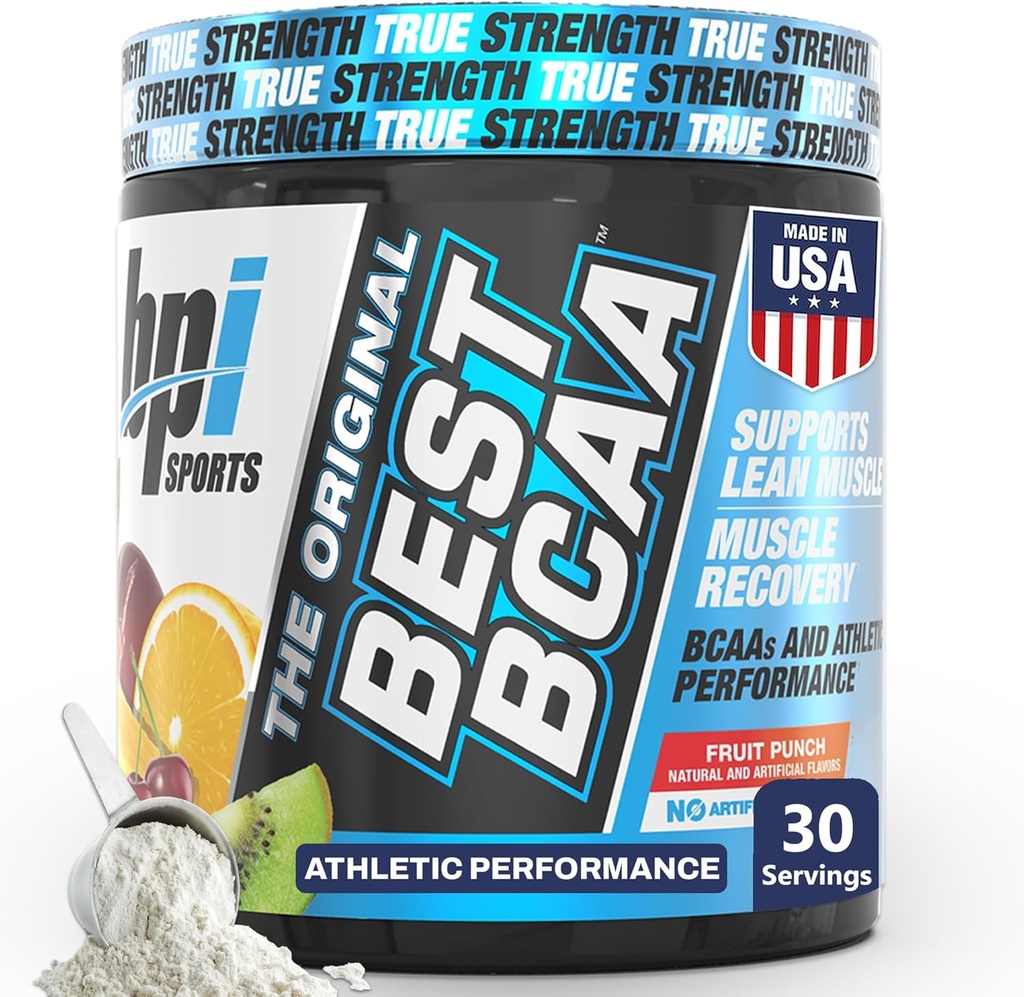 BPI Sports Best BCAA Powder - Muscle Recovery Support - Branched Chain Amino Acids | Building Blocks of Protein and Muscle - Post Workout Recovery – Hydration - Fruit Punch, 30 Servings