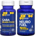 NATURAL STACKS NeuroFuel Nootropic + GABA Brain Food Bundle - Supports Memory, Relaxation & Focus* - 135 Capsules