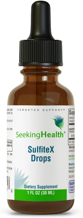 Seeking Health SulfiteX, 25 mcg Molybdenum Glycinate Chelate, Helps Support Sulfur and Carbohydrate Metabolism, Detoxification Support, Vegan and Vegetarian, 1 fl Ounce (600 Servings)*