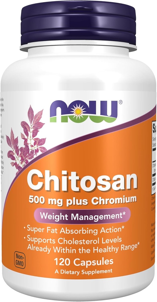 NOW Supplements, Chitosan 500 mg plus Chromium, Weight Management*, 120 Veg Capsules