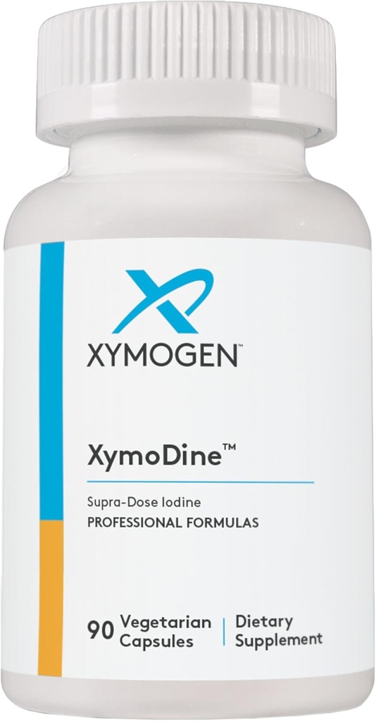 XYMOGEN XymoDine Iodine Supplement - High Potency Iodine 12.5 g to Support Healthy Synthesis of Thyroid Hormones (90 Vegetarian Capsules)