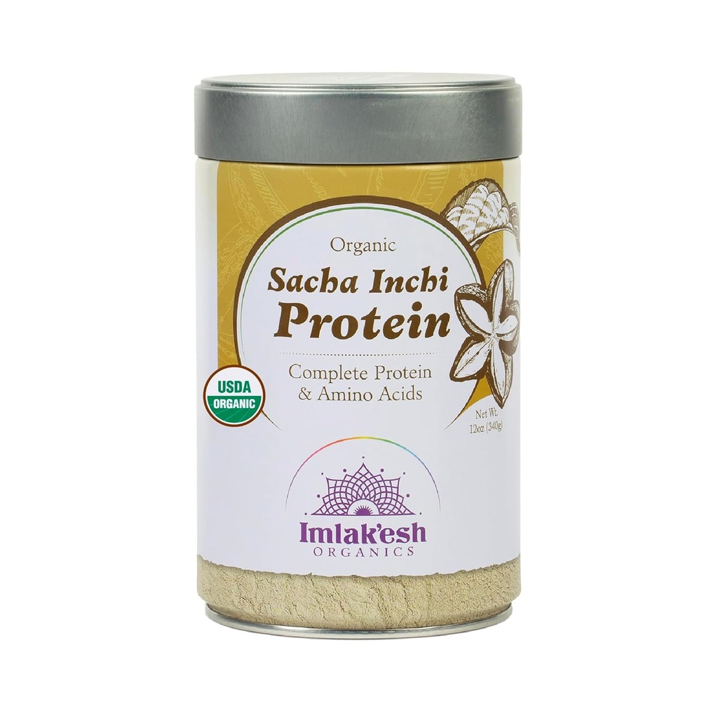 Imlakesh Organics Sacha Inchi Protein, Powder (12oz Metal Jar)