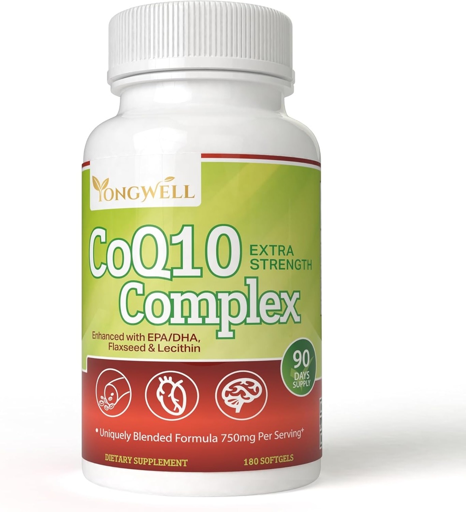 Extra Strength CoQ10 Complex, Enhanced with EPA/DHA, Lecithin, Flaxseed and Vitamin E (180 Softgels)