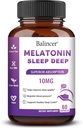 Melatonin 10 mg + L Theanine 5 mg & Magnesium 5 mg, Restful Sleep Support for Adults, Non-Habit Forming Sleep Aid Supplement for Calm and Relaxation, Vegan, Non-GMO, 60 Capsules