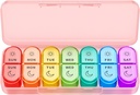 Weekly Pill Organizer 2 Times a Day - AM PM Pill Organizer with 7 Daily Color-Coded Small Cases, Morning and Night Travel Pill Cases for Vitamins, Medicine, & Supplements