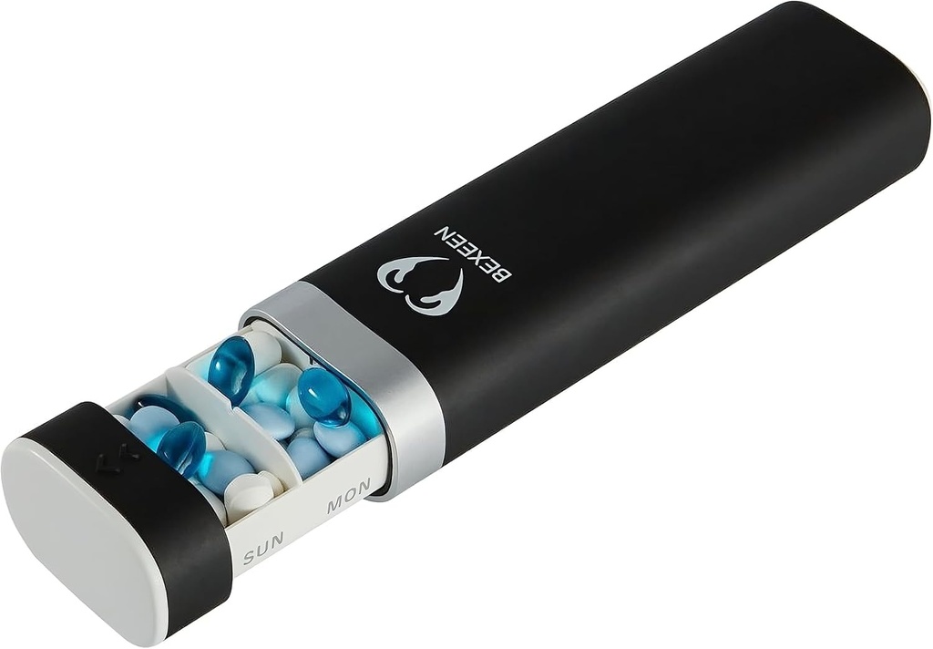 Pill Box 7 Day - Stylish Pill Case Travel Weekly Pill Organizer Cute Pill Holder for Home & Work Travel Pill Box Container Portable Daily Pill Organizer for Vitamin Supplement Pretty Pill Dispenser