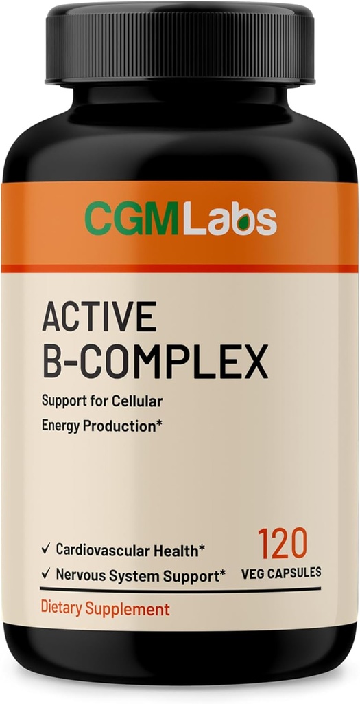 Vitamin B Complex - Active B1, B2, B3, B6, B12, Thiamine, Riboflavin, Niacin, Folate, Biotin, Pantothenic Acid, Inositol by CGM Labs
