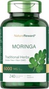 Moringa Oleifera | 240 Capsules | Non-GMO and Gluten Free Supplement | Complete Green Superfood | from Moringa Leaf Powder