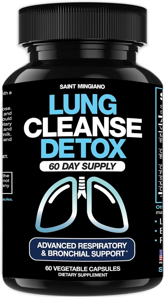 Lung Cleanse Detox, 60 Day Cleanse - Supports Lung Health Within Bronchial & Respiratory Systems - Quit & Stop Smoking Aids - Herbal Detox for Lungs