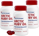 Arctic Ruby Oil - Omega 3 Supplement with Astaxanthin 2mg - Contains Essential Fatty Acids & Antioxidants - Supports Heart, Brain, Eye, Skin, Joint & Immune Health - 60 Softgels (3 Pack)
