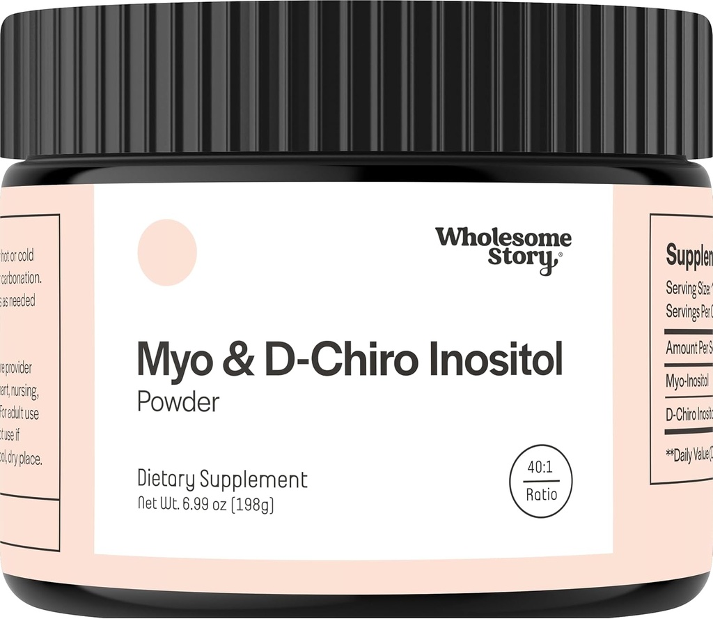 Myo-Inositol & D-Chiro Inositol Supplement Powder for Women | Hormonal Balance & Healthy Ovarian Function Support | Vitamin B8 | Great Alternative to Capsules | 40:1 Ratio | 90 Servings