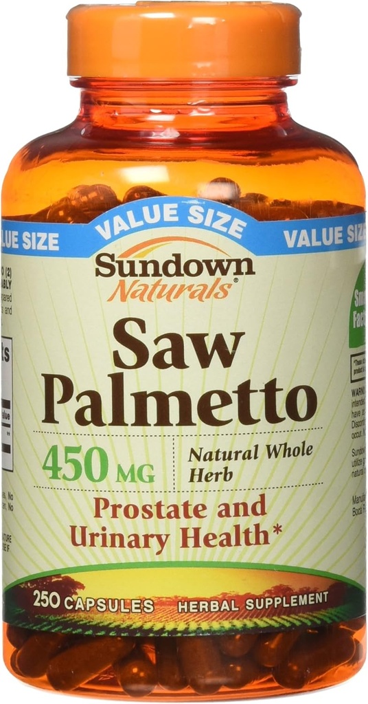 Sundown Saw Palmetto 450 mg Capsules 250 ea (Pack of 2)