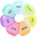 Weekly Pill Organizer 7 Day, Large Daily Pill Cases, Pill Box, Pill Holder, Pill Dispenser, Travel Pill Organizer for Vitamins, Fish Oils, Supplements (Colorful)