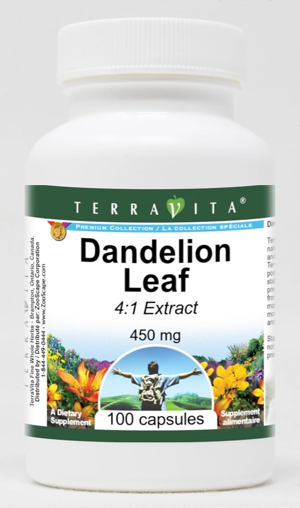 Dandelion Leaf 4:1 Extract - 450 mg (100 Capsules, ZIN: 520891)