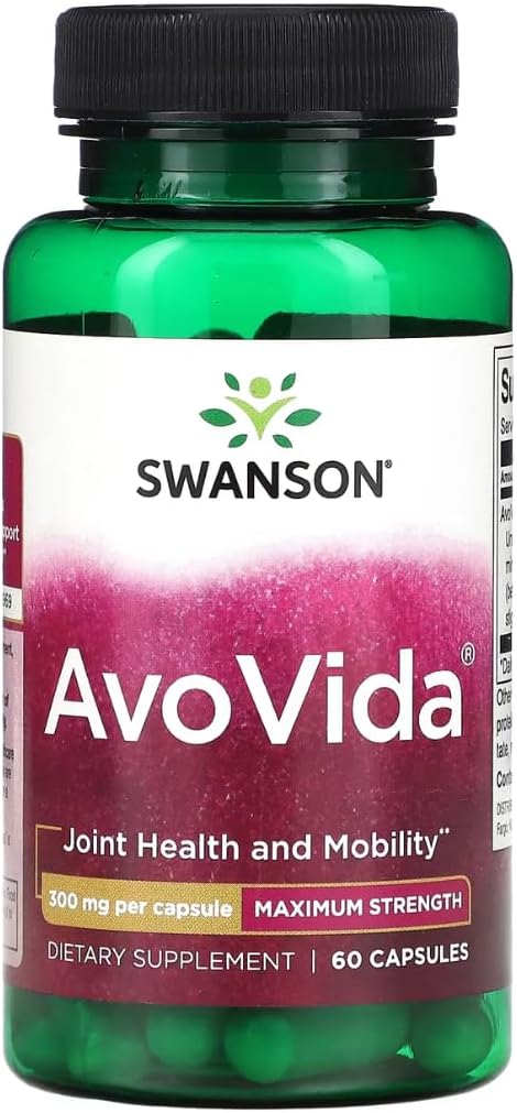 Swanson AvoVida - Natural Supplement Promoting Joint Health & Mobility - Avocado & Soybean Unsaponifiables to Support Cartilage & Tissue Health - (60 Capsules, 300mg Each) 3 Pack