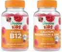 Lifeable Vitamin B12 Kids + Calcium Magnesium & Zinc Kids, Gummies Bundle - Great Tasting, Vitamin Supplement, Gluten Free, GMO Free, Chewable Gummy