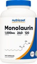 Nutricost Monolaurin 1000 mg (120 Servings, 240 Capsules) - Gluten-Free, Non GMO, Vegan