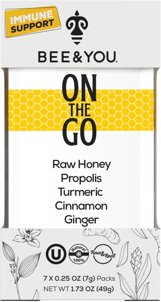 Bee and You Organic Royal Jelly Propolis Raw Honey Superfood Mix for Kids Immune Support 6.7 oz