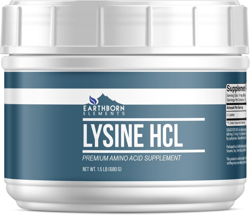 Earthborn Elements Lysine HCL Powder (1.5 lb), Always Pure, No Fillers Or Additives