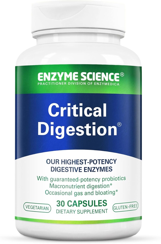 Enzyme Science Critical Digestion - Digestive enzymes for Women and for Men with probiotics - High Potency Support for Digestion - Digestive Health – Enzimas digestivas y probioticos - 30 Capsules