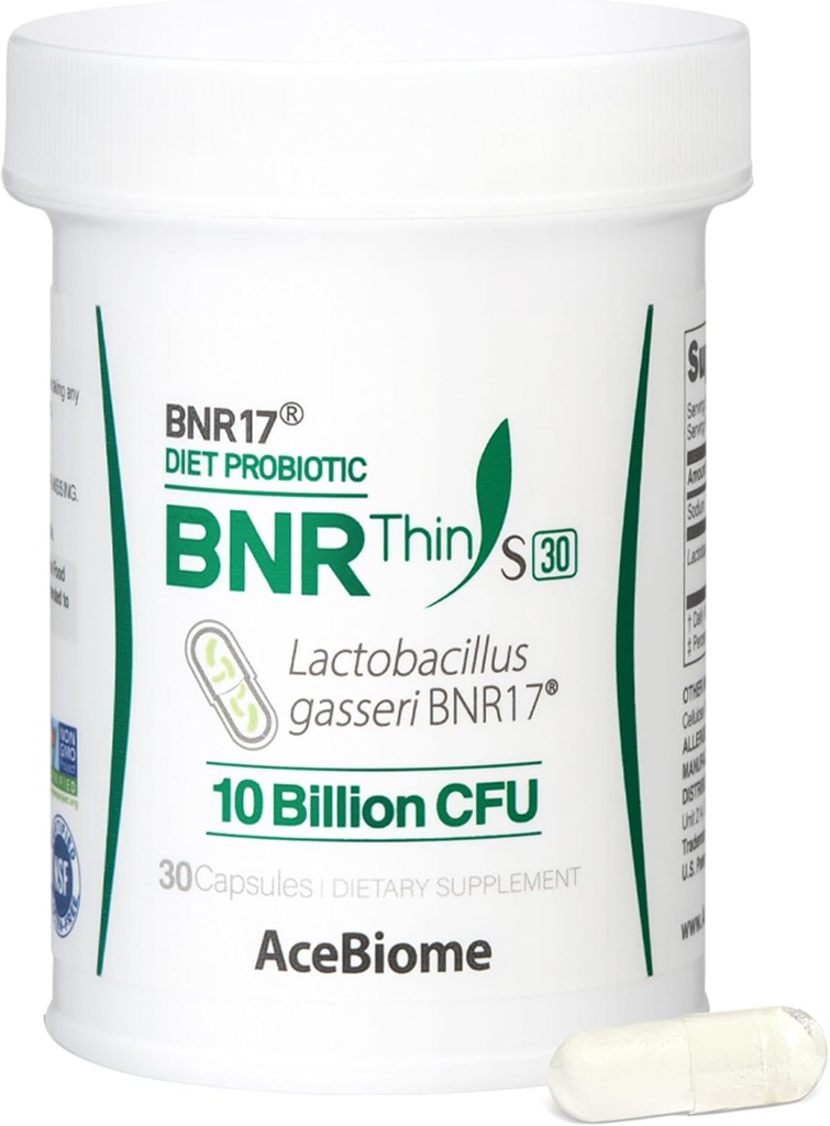 BNRThin S30, Lactobacillus Gasseri BNR17, 10 Billion CFU Guaranteed, 30Capsules