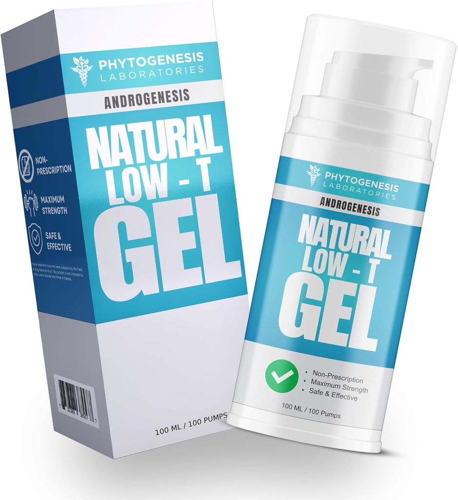 Natural Low-T Support Gel - T Booster for Men - Muscle Recovery, Energy Booster, Healthy Aging