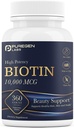 Puregen Labs Biotin 10,000 MCG Supports Healthy Hair, Skin & Nails - High Potency Beauty Support - Non-GMO, Gluten Free | 360 Vegetarian Tablets