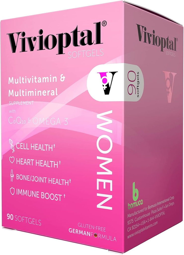 Vivioptal Women 90 Softgels - Multivitamin & Multimineral Supplement - CoQ10 & Omega-3