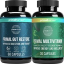 Primal Harvest Gut Restore & Multivitamin Supplements for Women and Men Multi Vitamin Capsules and Colon Cleanse Pills Bundle