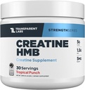 Transparent Labs Creatine HMB - Creatine Monohydrate Powder with HMB for Muscle Growth, Increased Strength, Enhanced Energy Output, and Improved Athletic Performance - 30 Servings, Tropical Punch
