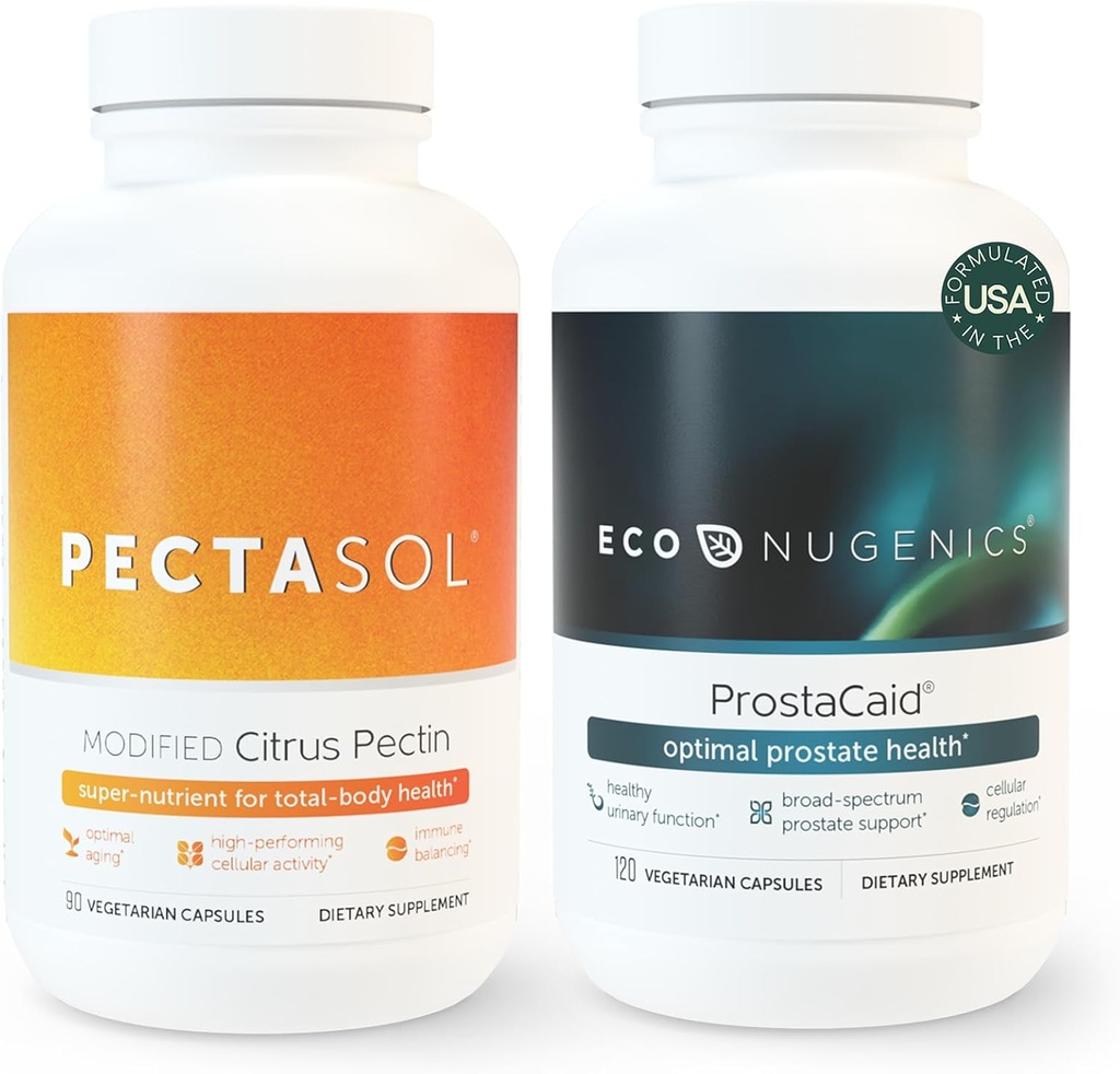 EcoNugenics Ultimate Prostate Health Supplement Bundle – Includes 120 Capsules of ProstaCaid and 90 Capsules of Pectasol-C Modified Citrus Pectin - Immune Function & Prostate Support for Men