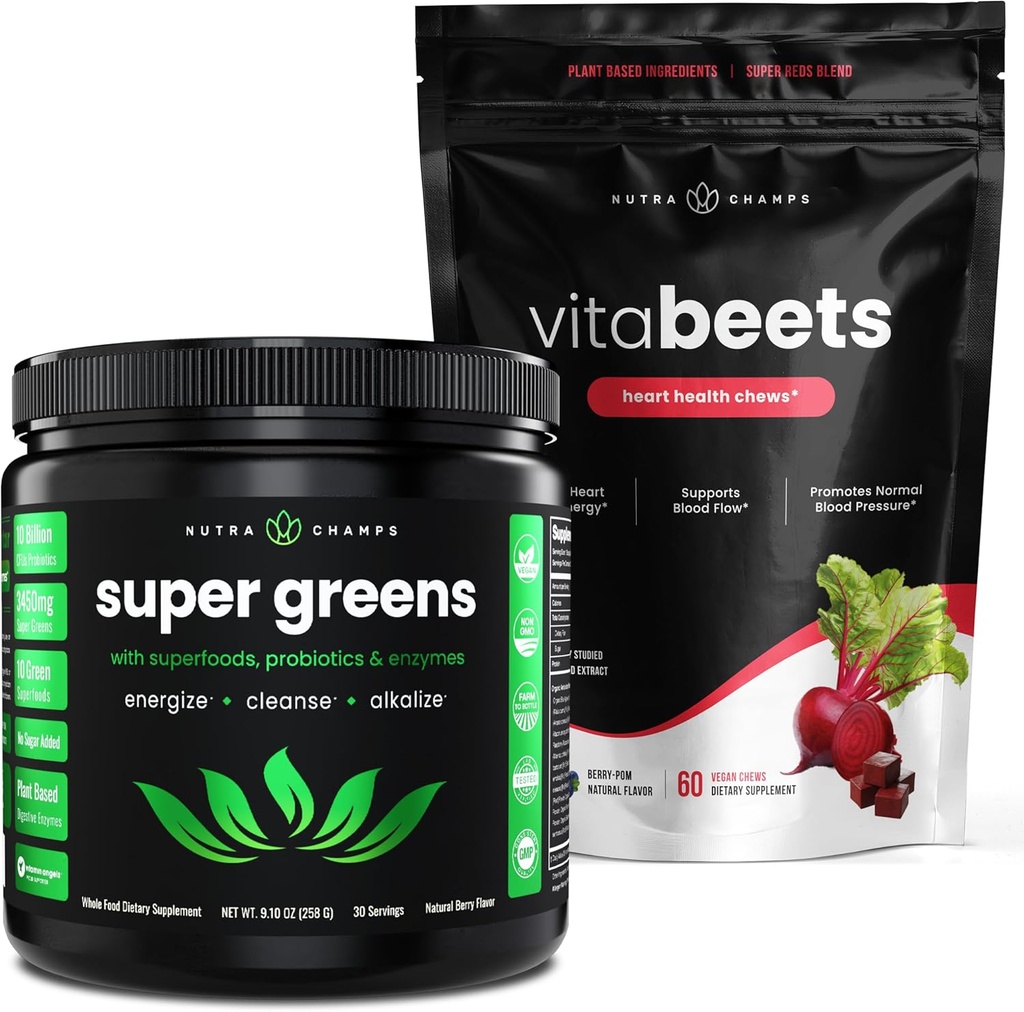NutraChamps Super Greens & Beet Chews Bundle