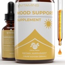 Mood Support Supplement | May Help to Improve Mood, Reduce Stress, Enhance Cognitive Function & More | Stress Relief Supplement | L Theanine | Lions Mane Supplement | L Theanine Supplement | 1 fl oz