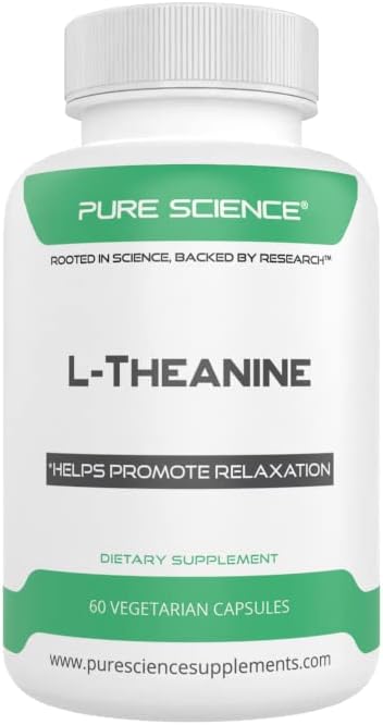 Pure Science L-Theanine Supplement 400mg - Promotes Relaxation & Healthy Stress Management - 60 Vegetarian Capsules