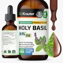 BIO KRAUTER Holy Basil Tincture - Tulsi Powder Liquid Extract - Supports Calmness and Relaxation - Ursolic Acid Supplement - Alcohol and Sugar Free - Vegan Drops 2 Fl.Oz.