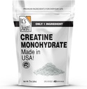It's Just! - Creatine Monohydrate Powder, Pure Creatine Powder, Made in USA, 3rd Party Lab Tested, 5g Per Serving, Scoop Included, No Fillers, No Added Flavor (Unflavored, 200g / 40 Servings)