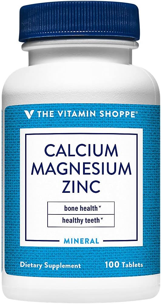 Calcium, Magnesium, & Zinc with Vitamin D - Supports Healthy Bones & Teeth (100 Tablets)