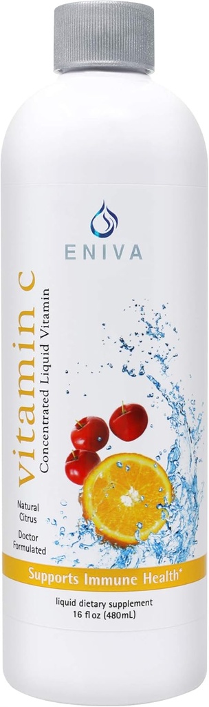Eniva Liquid Vitamin C | Immune Formula | Orange Citrus Flavor | All Naturally Sourced from Acerola Berries, Oranges, Cranberry, Rosemary | Sugar Free | Low-Carb & Keto Approved | 2 Month Supply