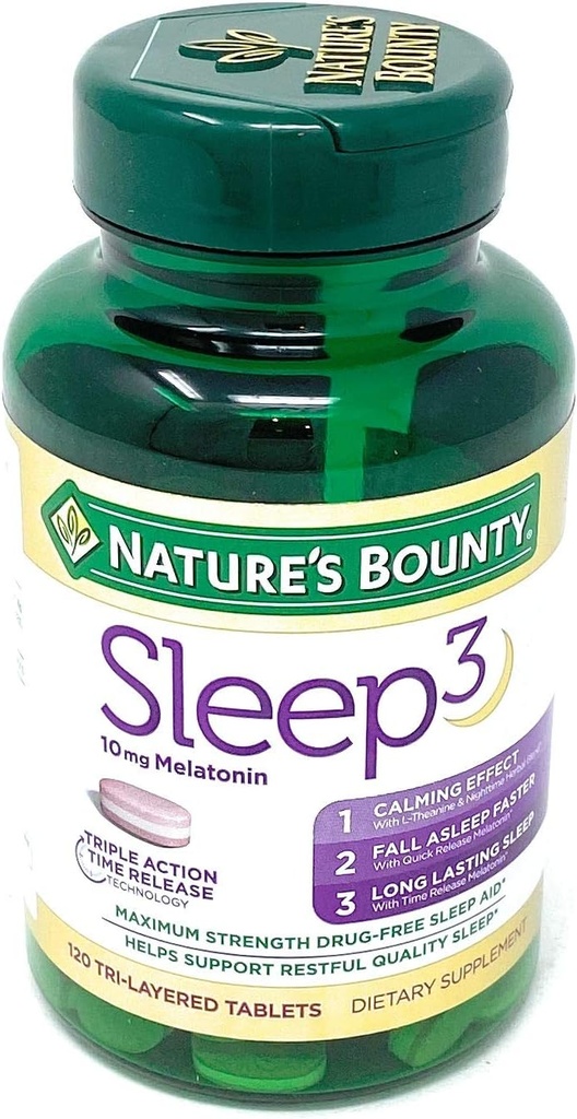 Nature's Bounty Sleep3 10mg. Melatonin, 120 Tablets