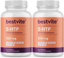 BESTVITE 5-HTP 200mg per Capsule (240 Capsules) (120 x 2) - No Stearates - No Flow Agents - Gluten Free - Non GMO