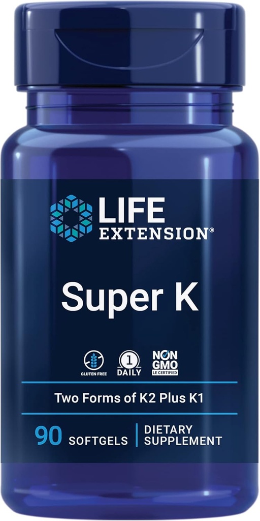 Life Extension Super Vitamin E 268mg & Super K Vitamin K1 K2 MK-7 MK-4 Vitamin C - Heart, Brain, Bone & Immune Health - 90 Softgels